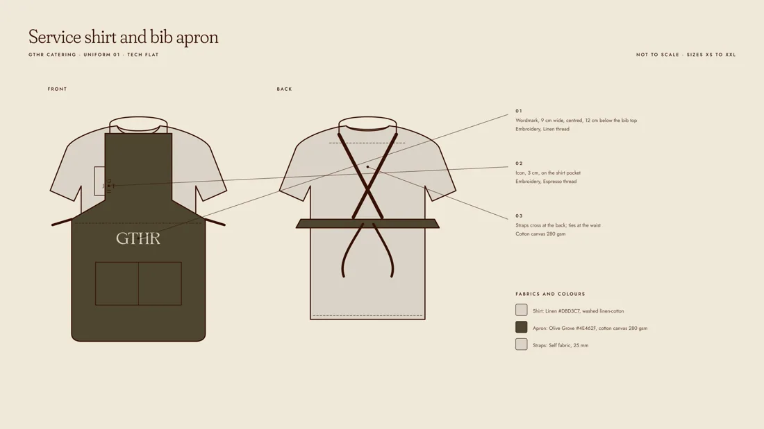 Service shirt and bib apron