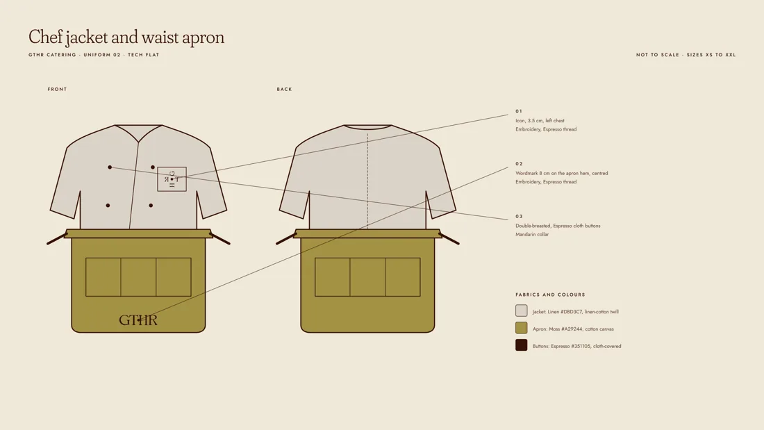 Chef jacket and waist apron