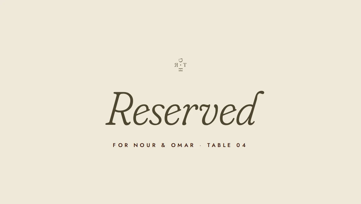 Reserved tent card