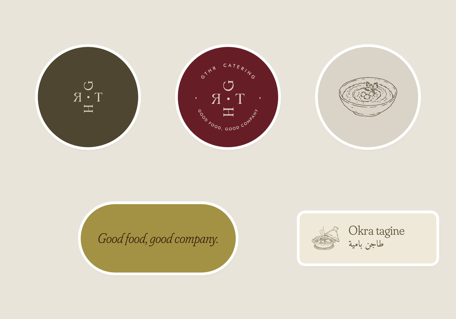 Sticker sheet with the icon, the seal and dish labels