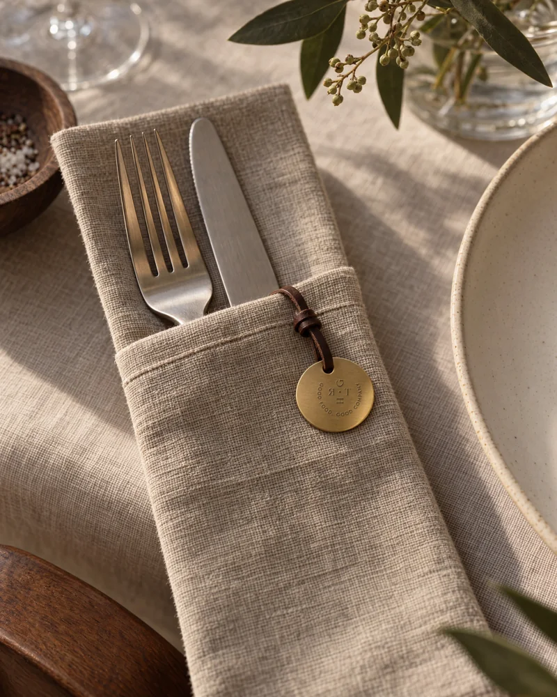 Cutlery pouch tag