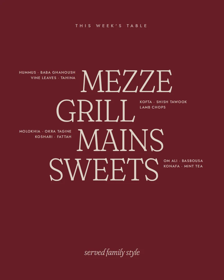 The menu, as a post